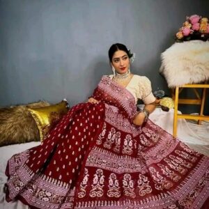 Half Silk Handprited Sarees