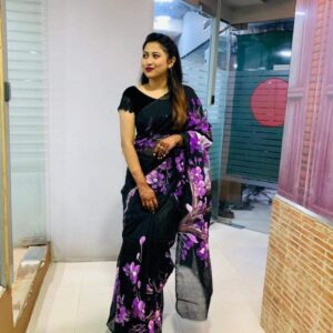 হাফসিল্ক শাড়ী - হ্যান্ডপ্রিন্ট তুলির কাজ