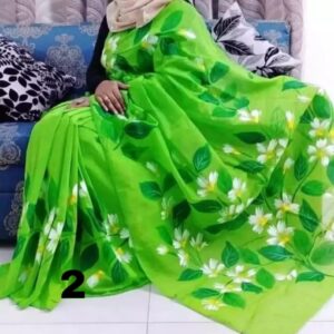 হাফসিল্ক শাড়ী - হ্যান্ডপ্রিন্ট তুলির কাজ