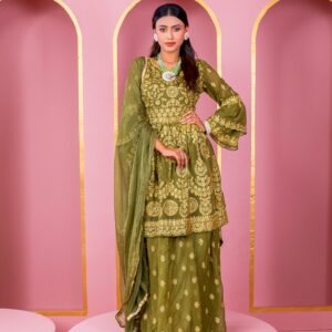 Ready-Made Georgette Embroidery Party Dress