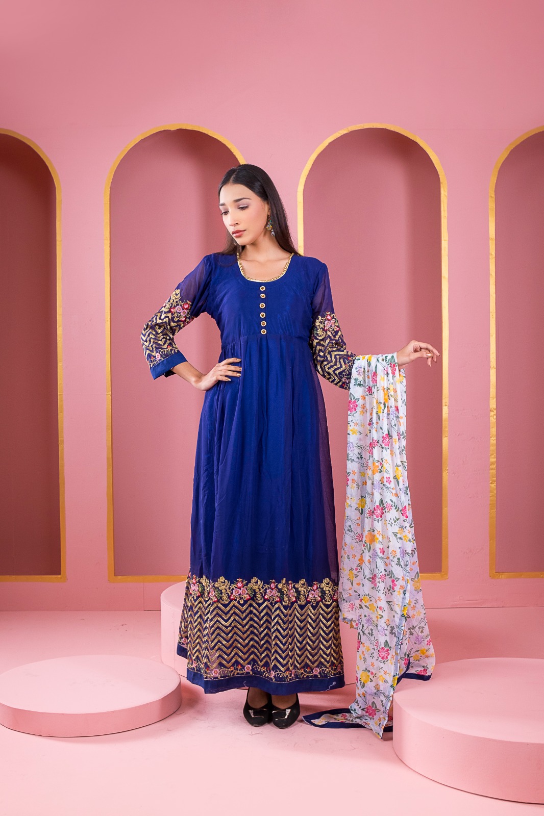 Ready-Made Lehenga Georgette Embroidery Party Dress - Image 3