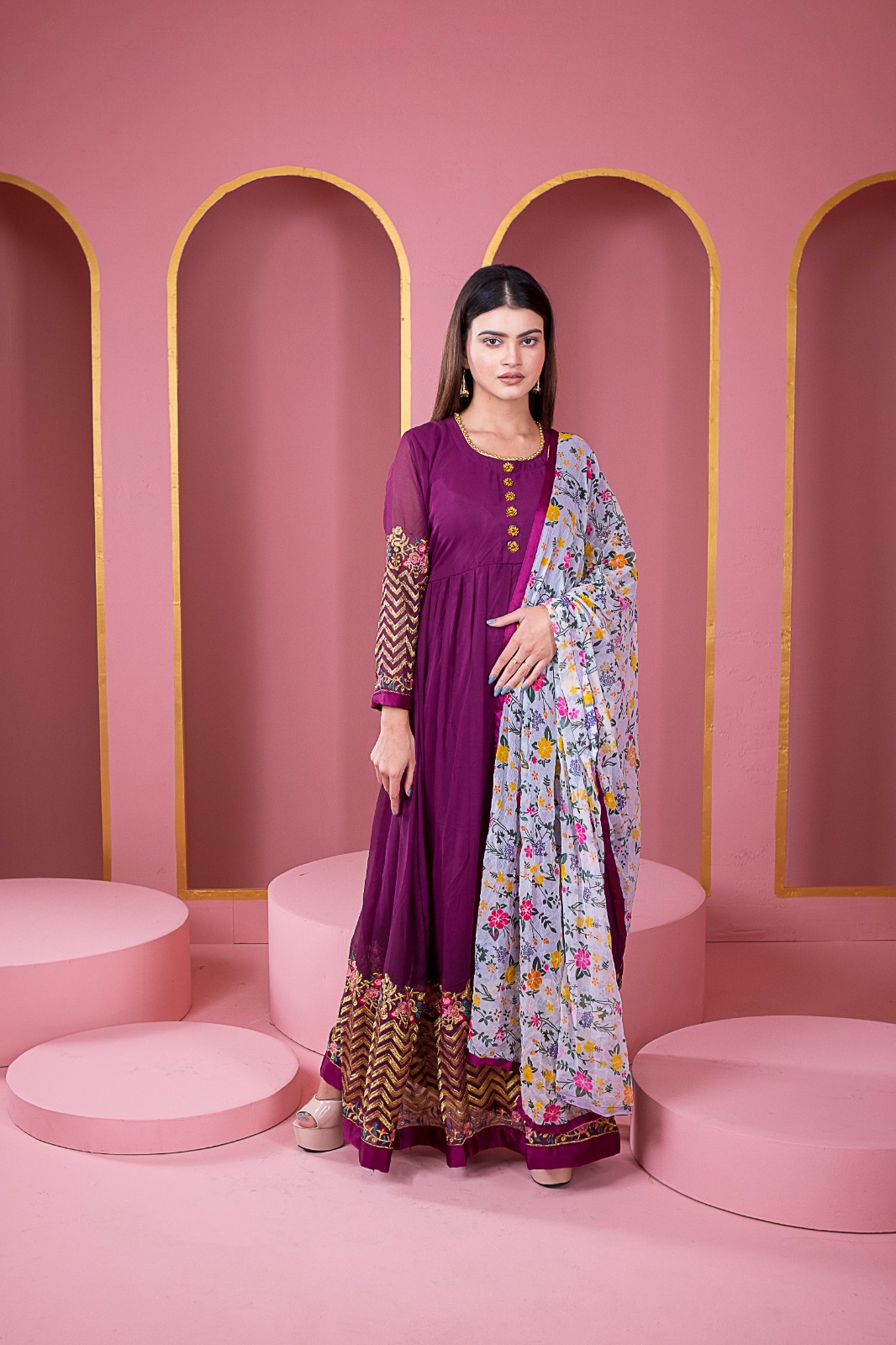 Ready-Made Lehenga Georgette Embroidery Party Dress - Image 4
