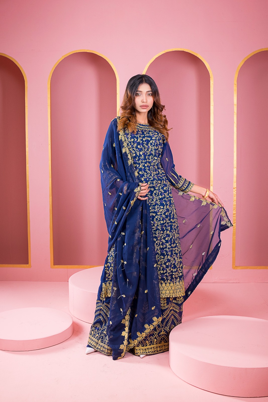 Ready-Made Lehenga Georgette Embroidery Party Dress